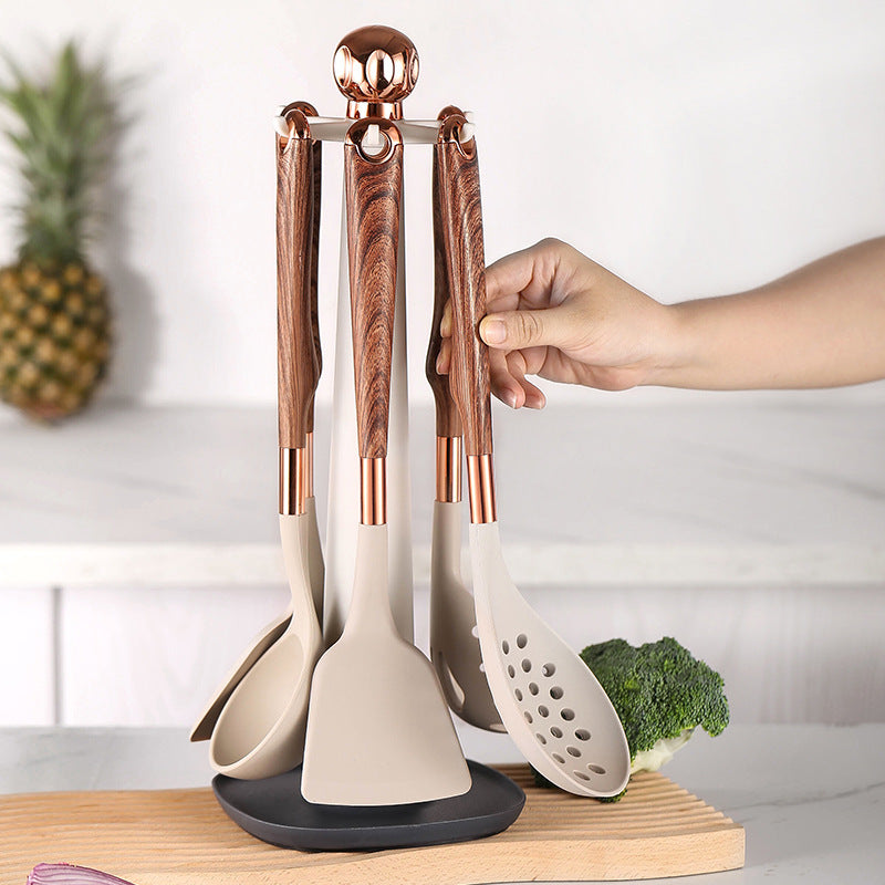 10-Piece Silicone & Wood Kitchen Utensil Set