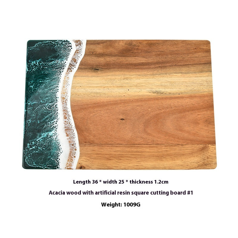 Acacia Wood & Resin Wave Cutting Board