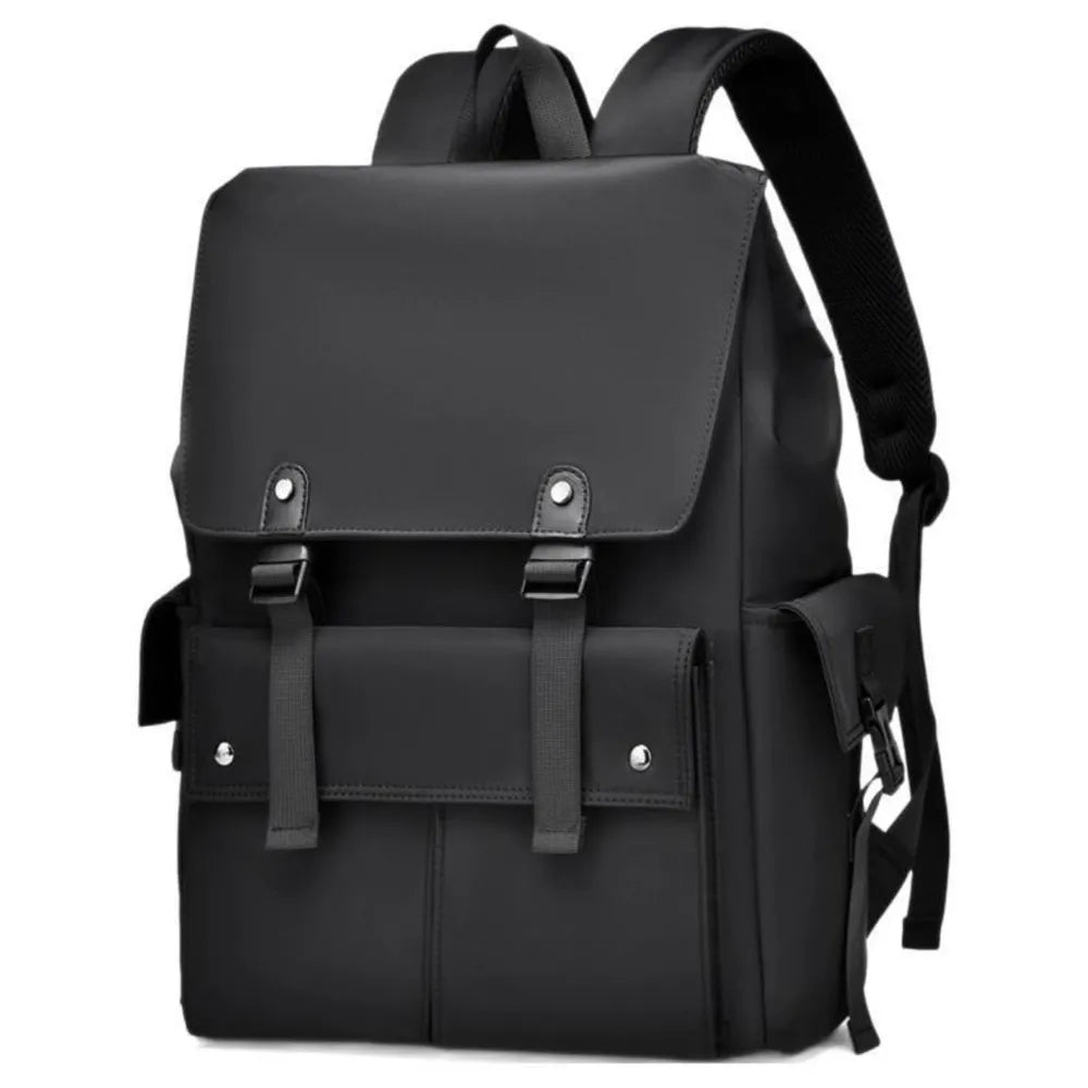 PU Leather Multi-Pockets Adjustable Strap Backpack Bag