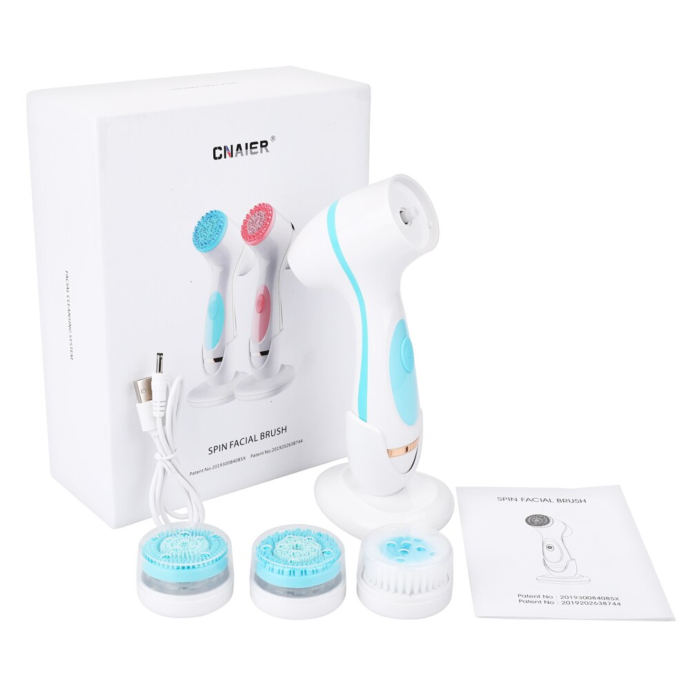 3-Head Silicone Facial Cleansing Brush
