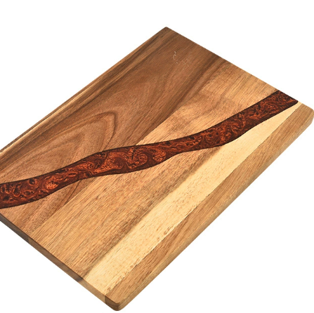 Heavy Duty Serving Tray Chopping Board With Ocean Wave  Epoxy Resin Wood Cutting Board