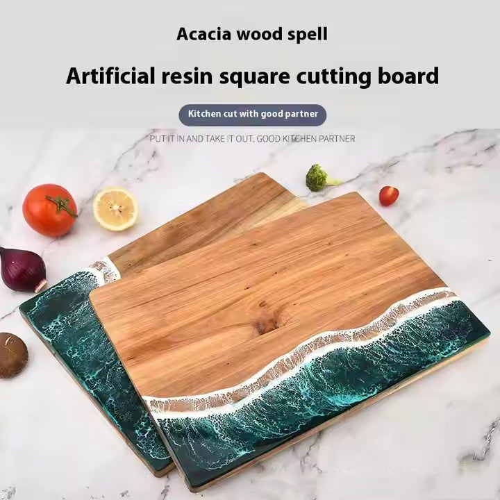 Acacia Wood & Resin Wave Cutting Board