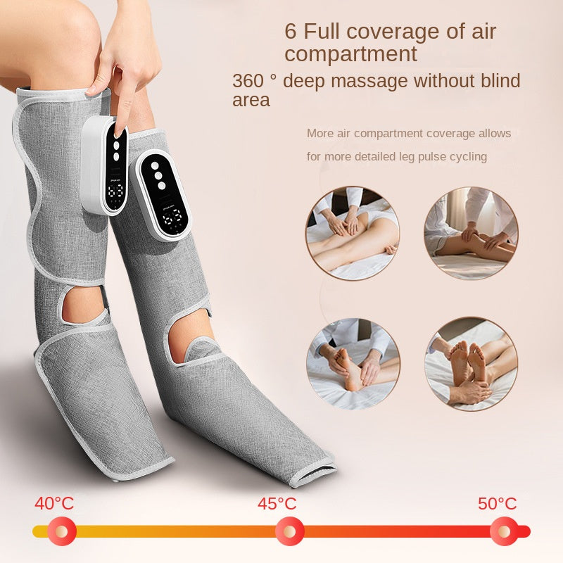 Heated Leg Massager with Multi-Level Adjustment, Simulated Air Pressure Massage, Rechargeable Beauty Leg Device, Kneading Full Wrap Foot Therapy Machine