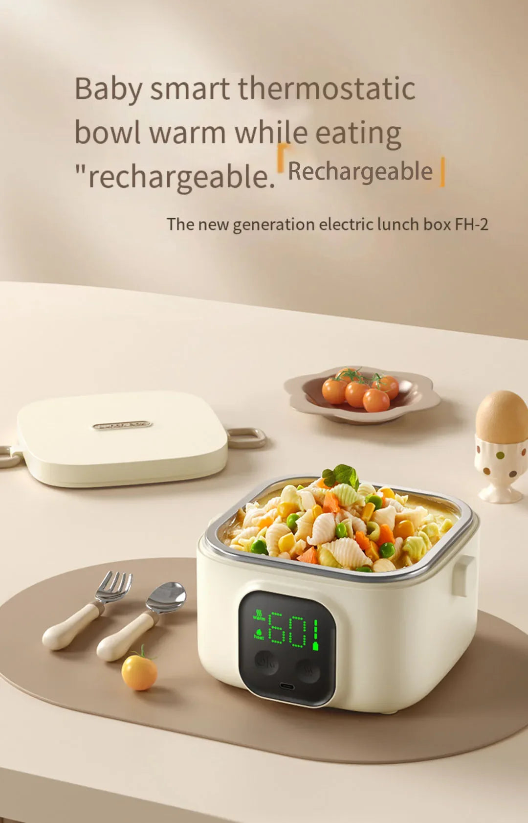 Portable Rechargeable Heated Lunch Box