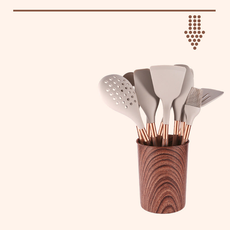 10-Piece Silicone & Wood Kitchen Utensil Set
